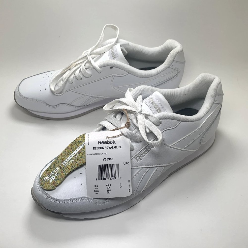 Reebok Royal Glide White Trainers with Comfort Footbed - Size US 9.5 - Picture 2 of 16